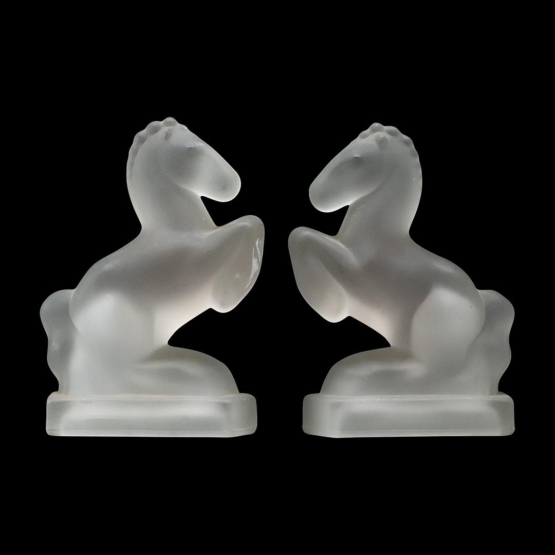 Vintage Satin Glass Horse Figure Bookends (1 of 6)