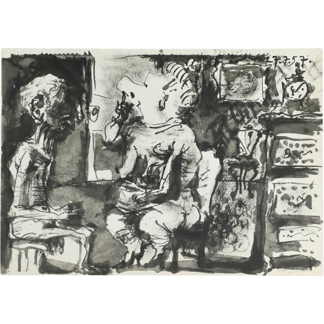 Pablo Picasso Vintage Lithograph Black White Figures (1 of 6)