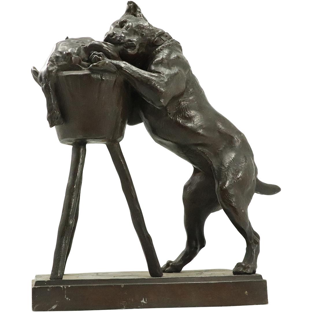 Charles Valton; 19thC. French Bronzed Grouping Signed (1 of 9)