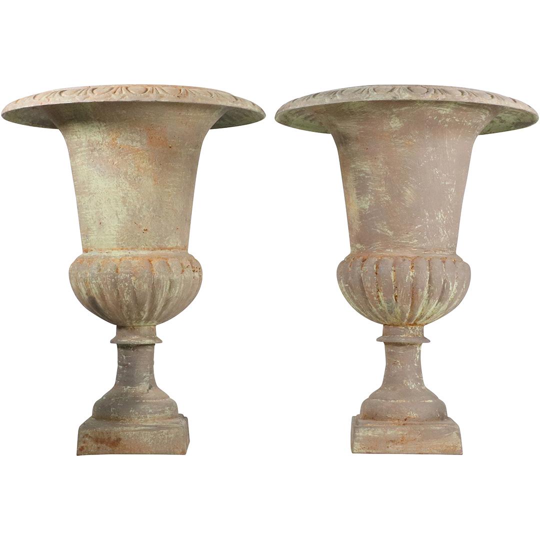 Pair Classical Cast Iron Garden Urns (1 of 6)