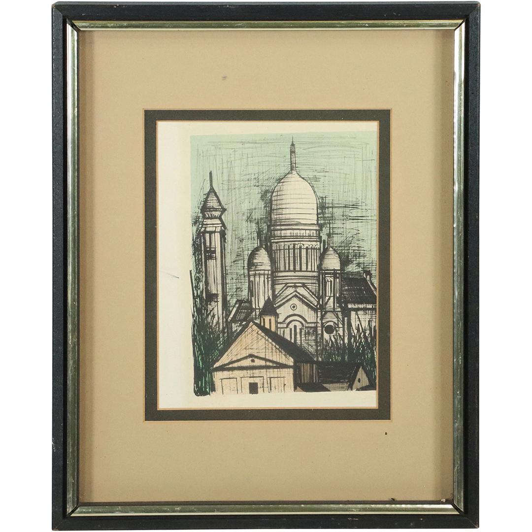 Modernism Mosque Lithograph Style of Bernard Buffet (1 of 6)