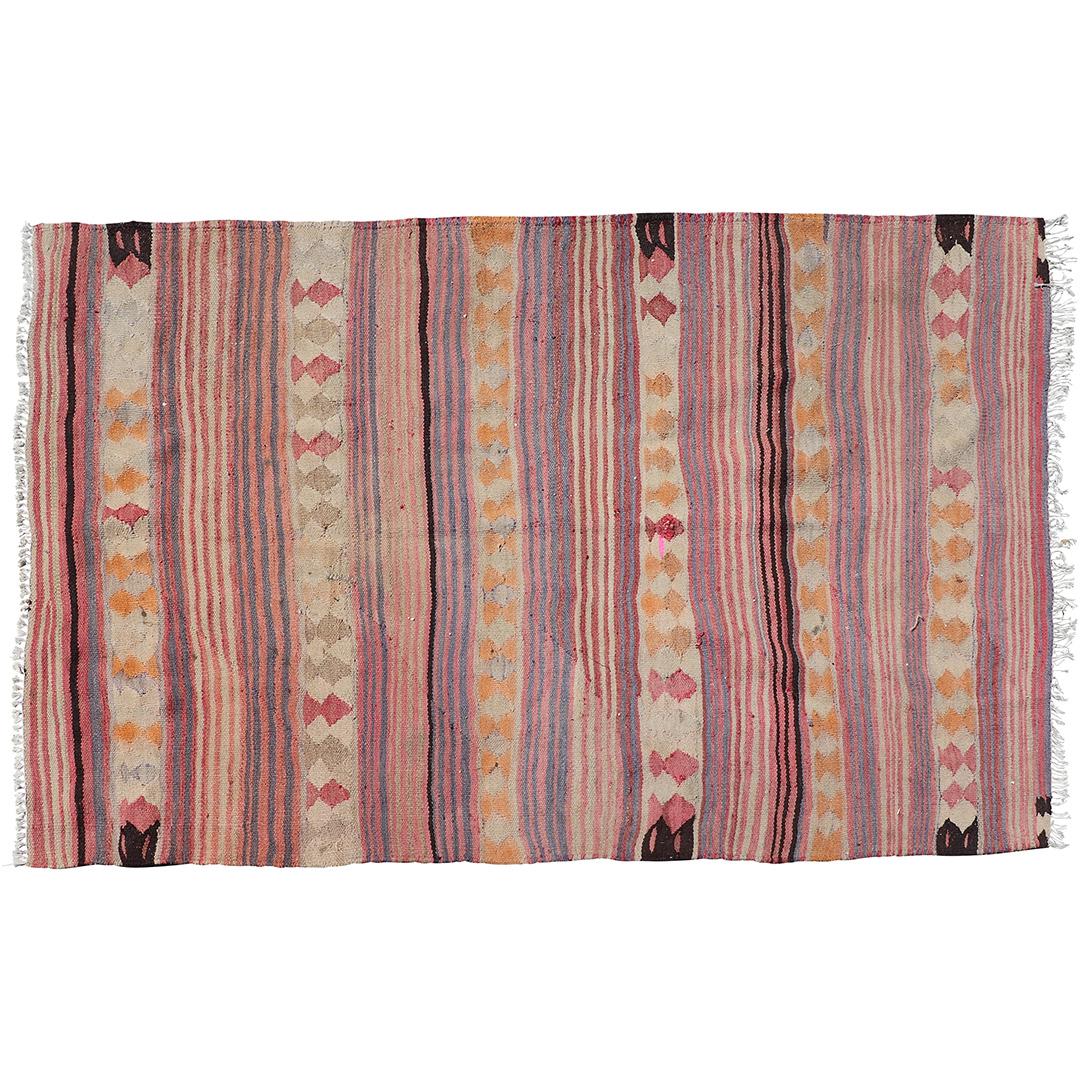 Vintage Arts and Crafts Kilim Flat Woven Wool Area Rug (1 of 7)