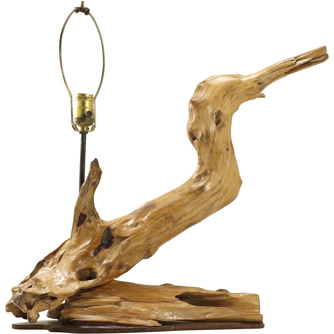 Natural Driftwood Table Lamp, Vintage Mid-Century (1 of 9)