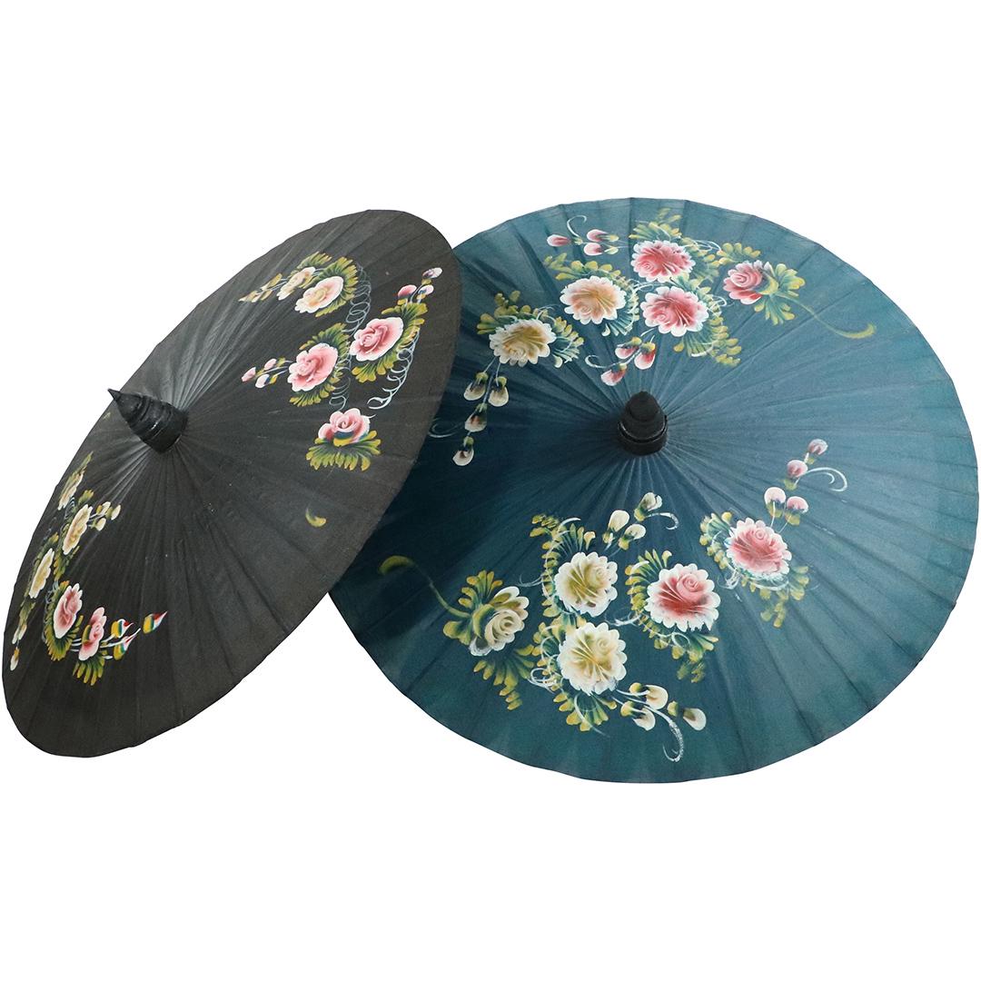 [2] Hand Painted Chinese Paper Parasol Umbrellas (1 of 9)