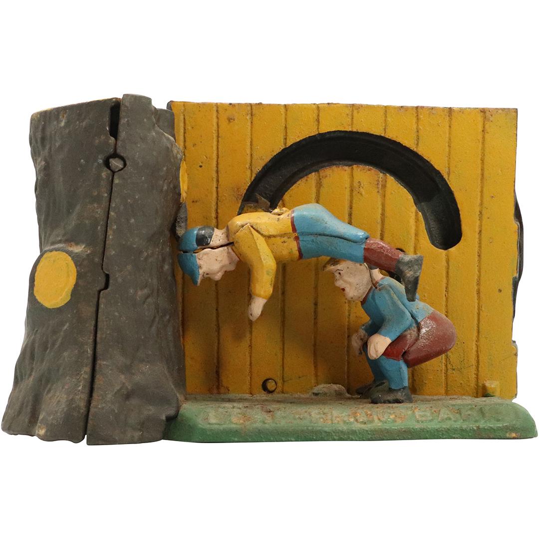 Decorative Cast Iron "Leap Frog" Mechanical Coin Bank. (1 of 9)