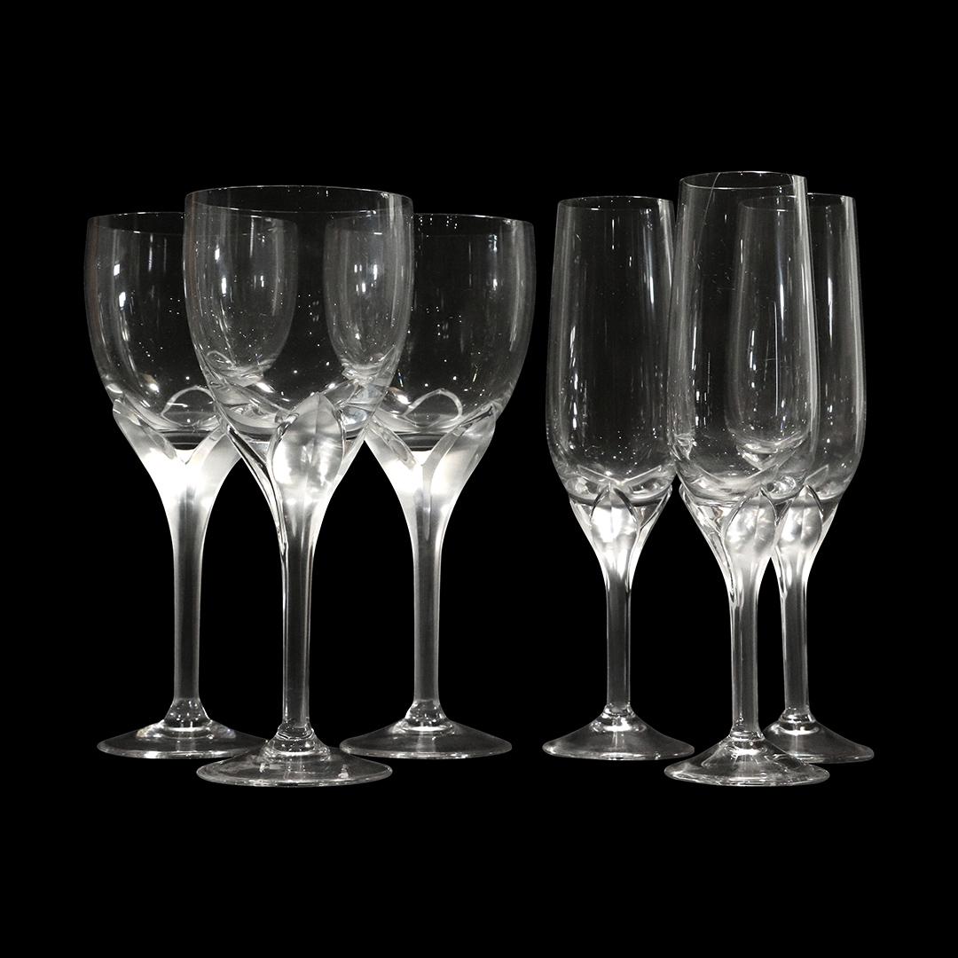 [6] Rosenthal Studio Line Frosted Flower Form Stemware