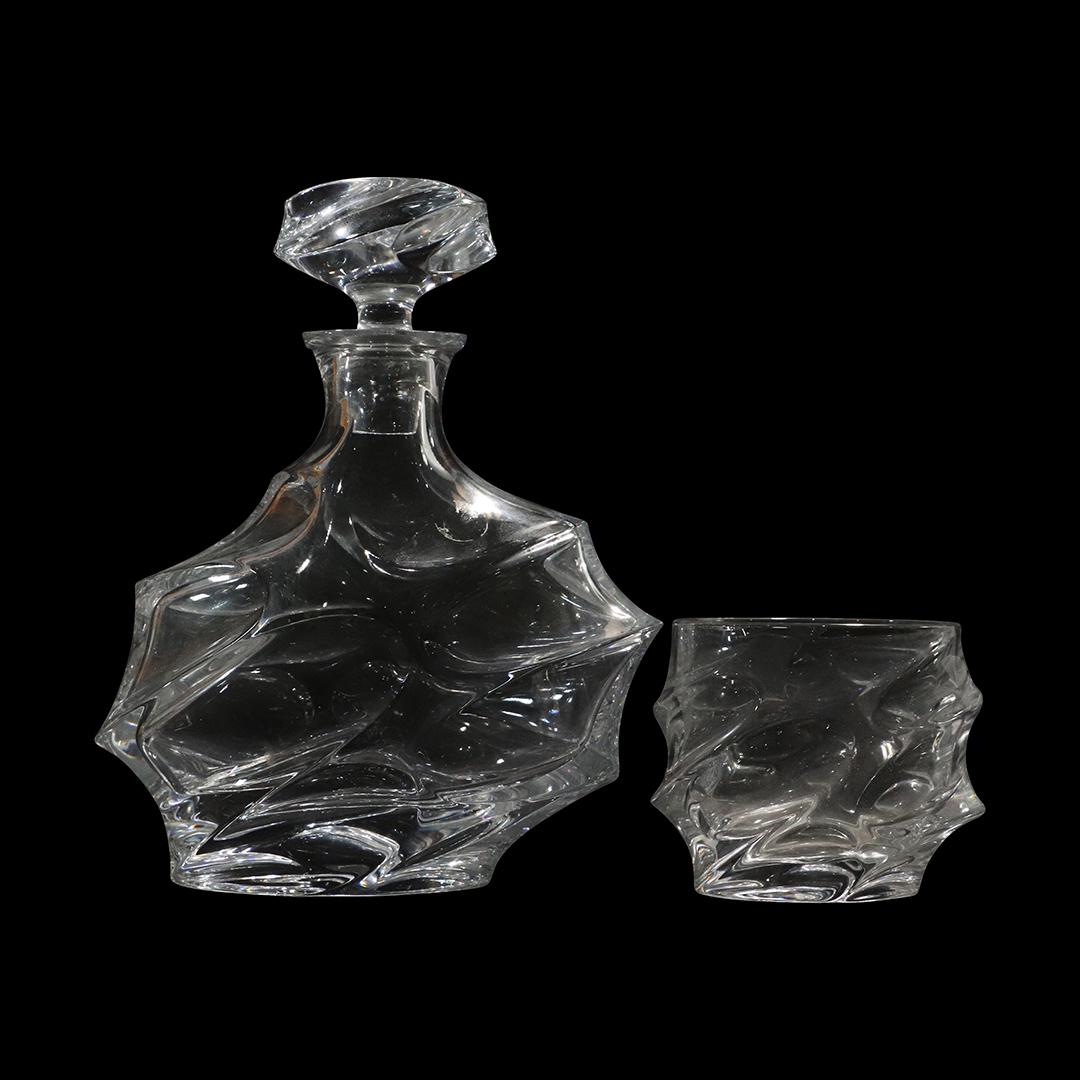 Mid-Century Modern Swedish Crystal Decanter & Drink Cup (1 of 7)