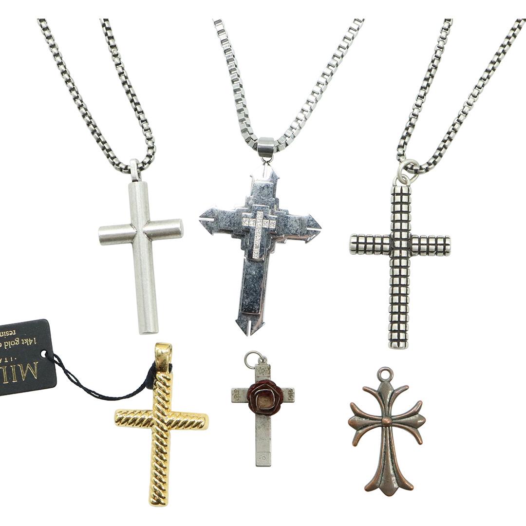 3 Religious Cross Necklaces; 3 Religious Cross Pendants (1 of 8)
