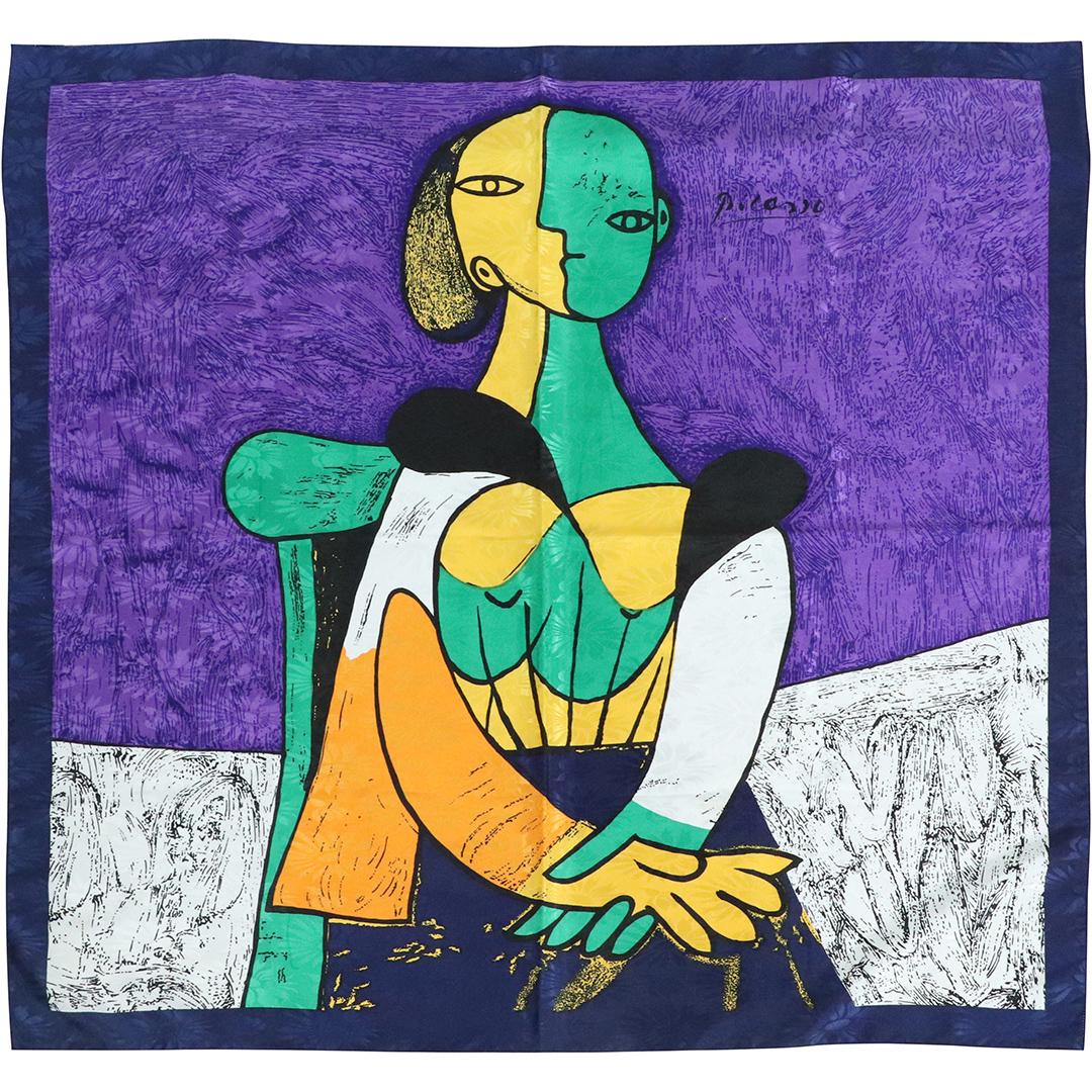 Picasso Silk Scarf, Abstract Woman Seated in Chair (1 of 7)
