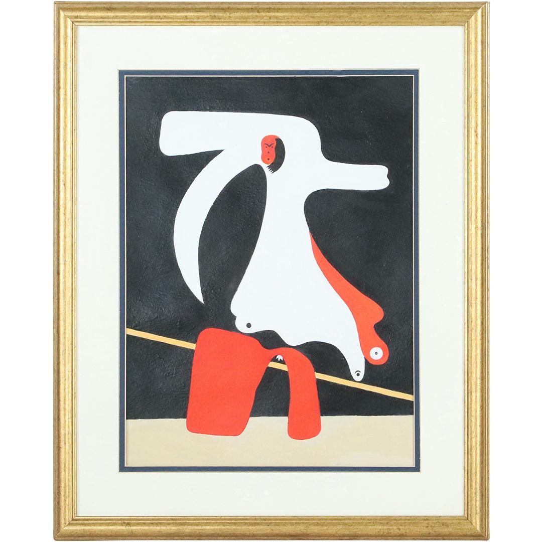 after Miro, Oil on board Abstract Painting Framed (1 of 7)