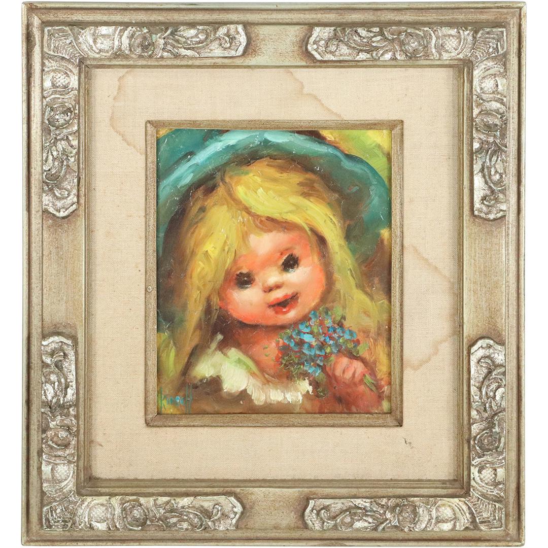 Kirsch, Oil Painting Young Girl with Wide Eyes (1 of 7)