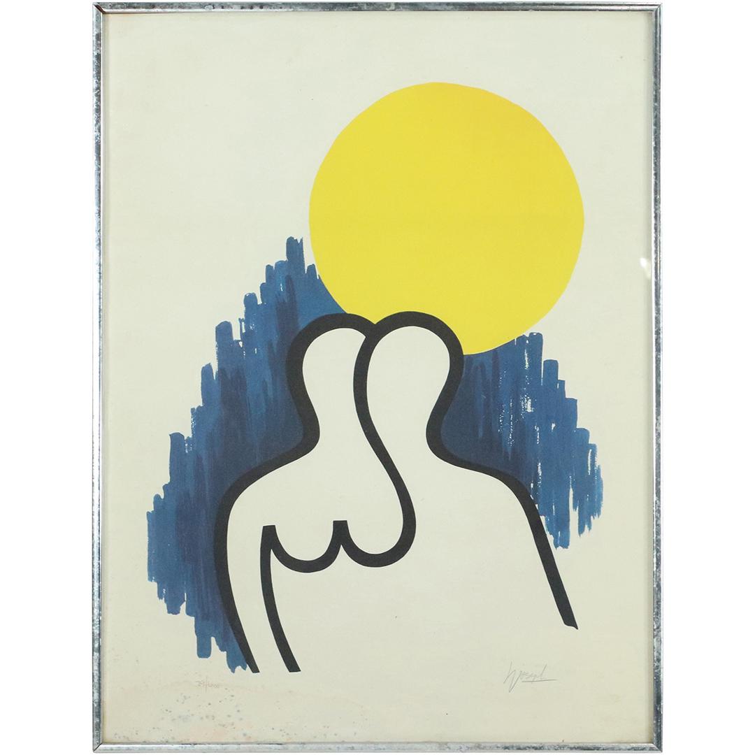 H Joseph #29/400 Mid-Century Lithograph Man Woman Sun (1 of 8)