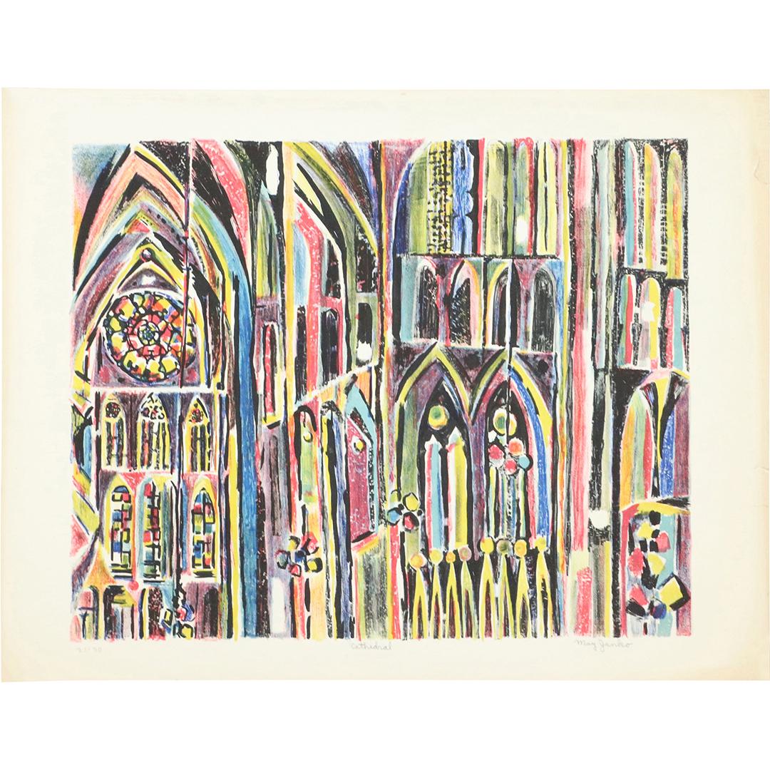 May Janko, Mid-Century Lithograph "Cathedral" 21-30 (1 of 9)