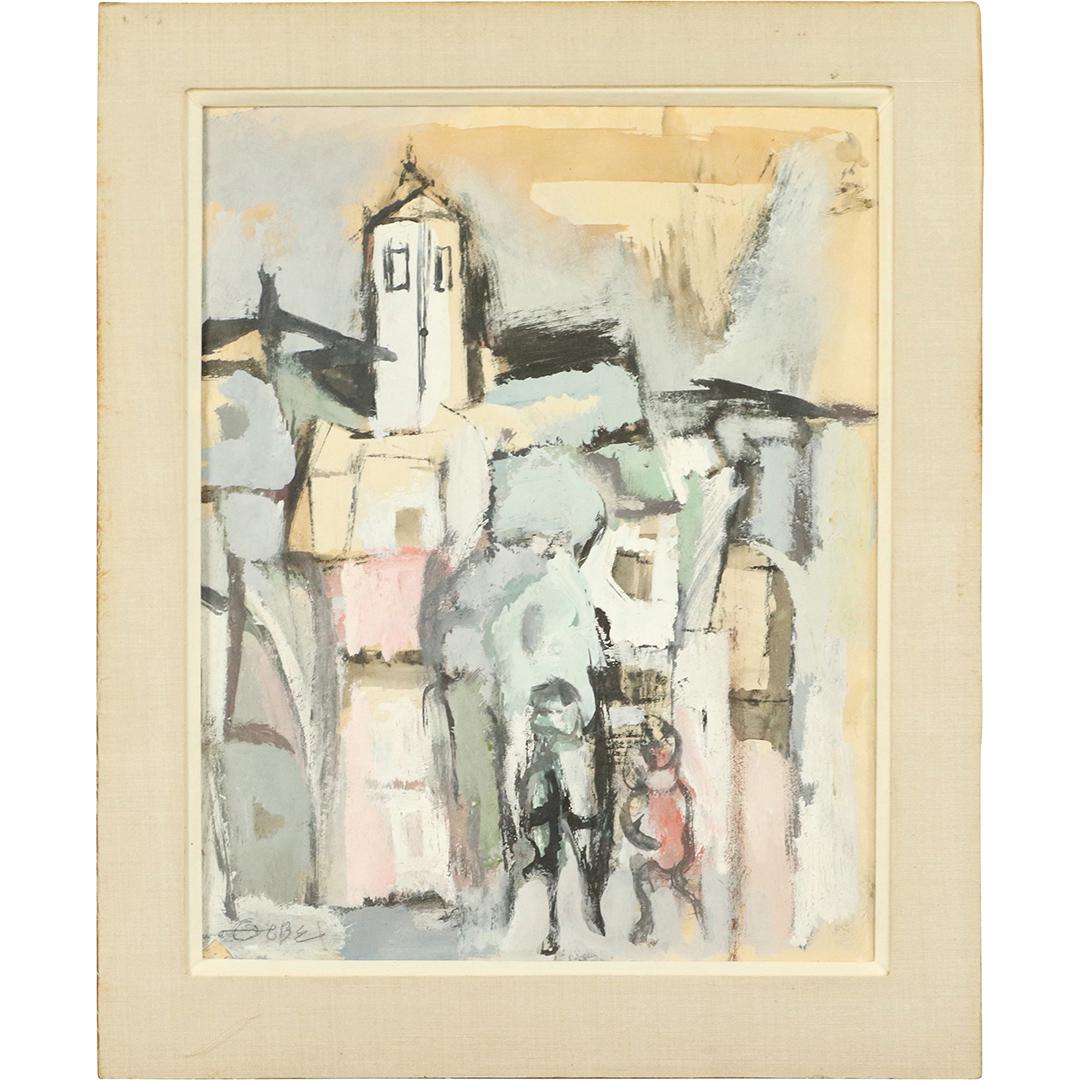 Fernando Zobel, Painting on Paper, Cityscape, Signed (1 of 11)