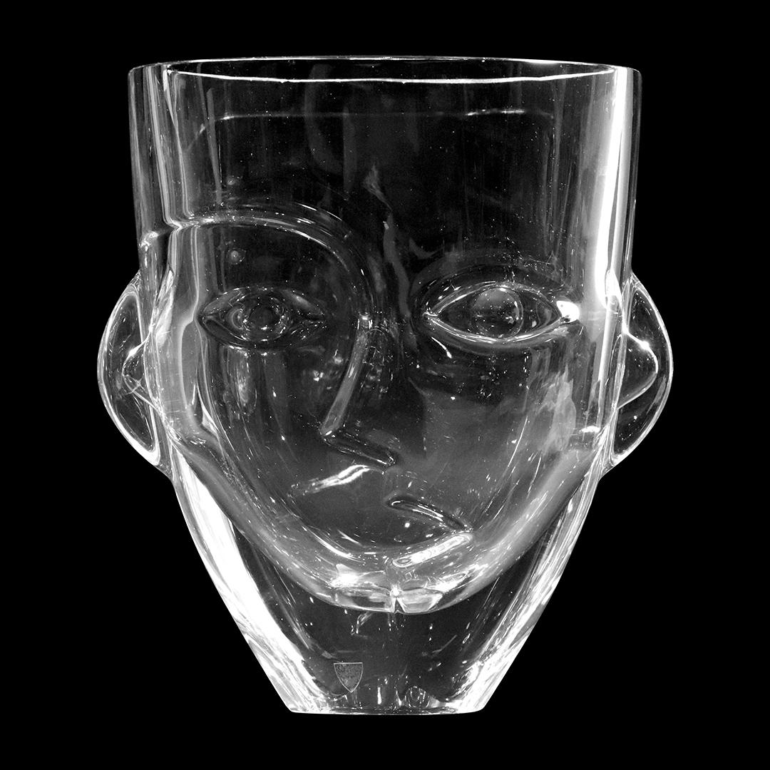 Orrefors Crystal Glass Sculptural Face "Ramses" Vase (1 of 8)