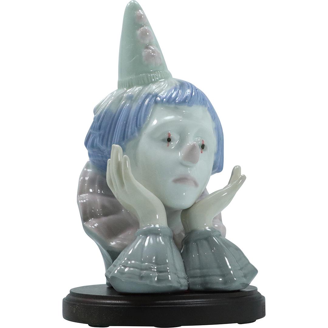 Fine Porcelain Sad Clown Head Figure on Base (1 of 6)