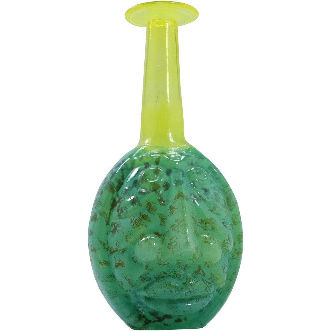 KJELL ENGMAN (SWEDISH B. 1946) KOSTA BODA RIO FACE VASE: KJELL ENGMAN (SWEDISH B. 1946) KOSTA BODA 'RIO FACE VASE' ART GLASS VASE, H 9", D 3.5" :Kosta Boda art glass vase by Kjell Engman. The "Rio Face Vase" is signed on the underside by the artist and numb
