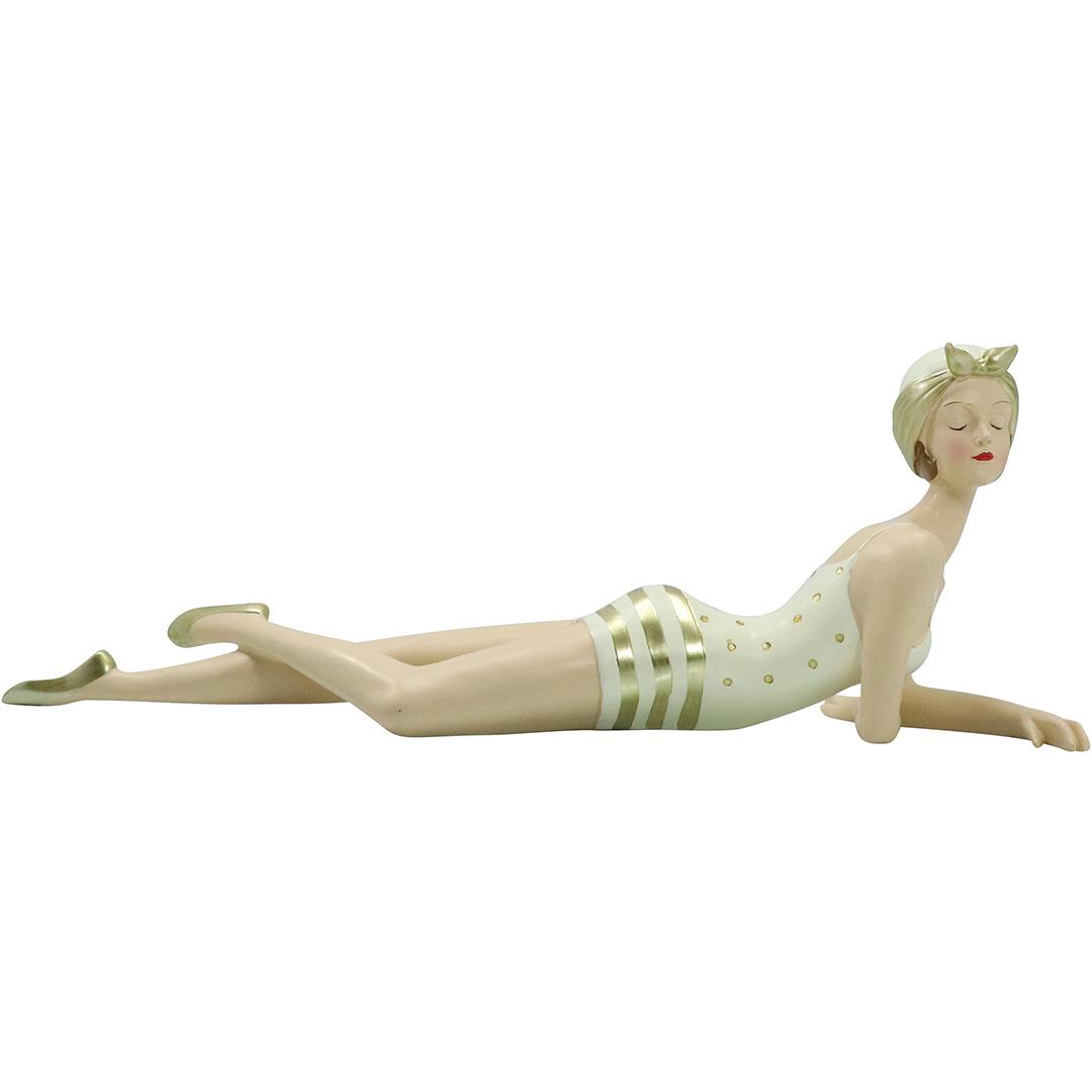 Decorative Bathing Suit Womam Reclining Original Paint: Decorative Bathing Suit Womam Reclining Original Paint. Hard composition resin. Size: 7h x 20L