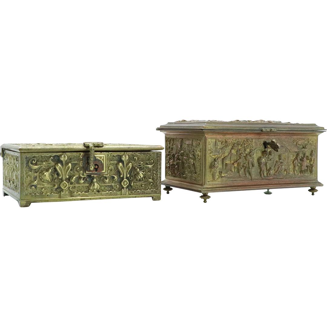 [2] Fancy Ornate Bronze Dresser Trinket Boxes - Germany (1 of 9)