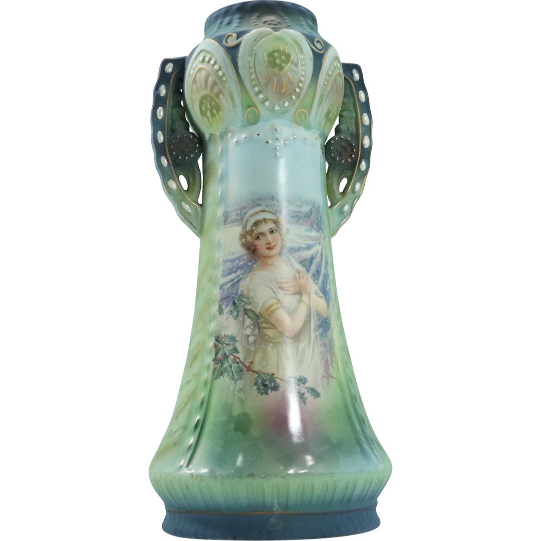 RH [Robert Hanke] Austria Fine Porcelain Portrait Vase (1 of 9)