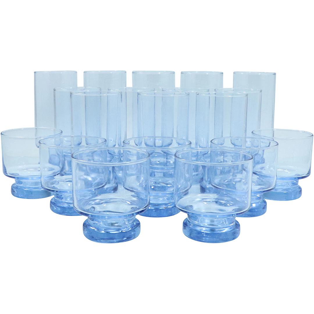 [19] Ice Blue Drinking Glasses in 3 Graduated Sizes (1 of 6)