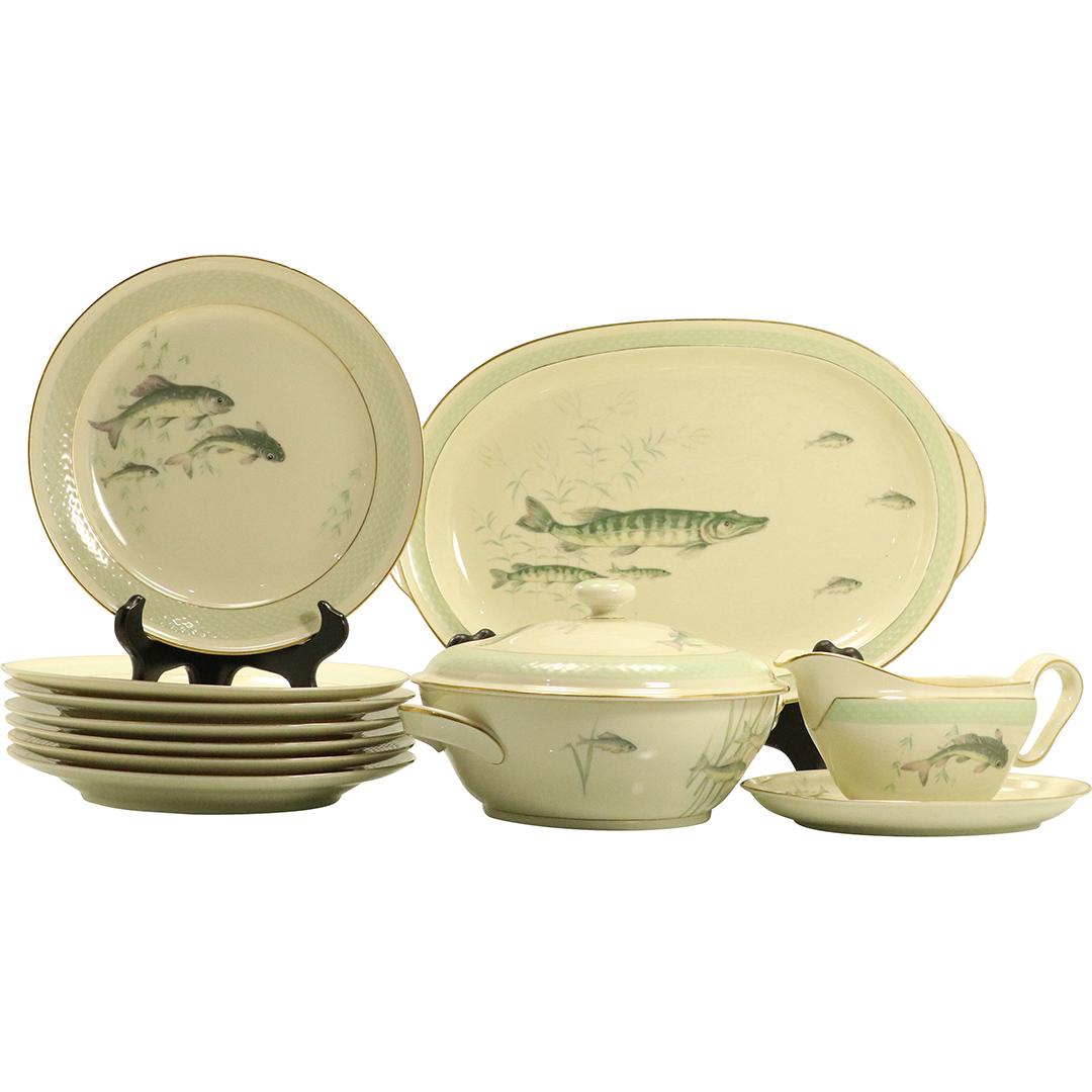 10 Pc Thomas Germany Fine Porcelain Fish Platter Plates (1 of 9)