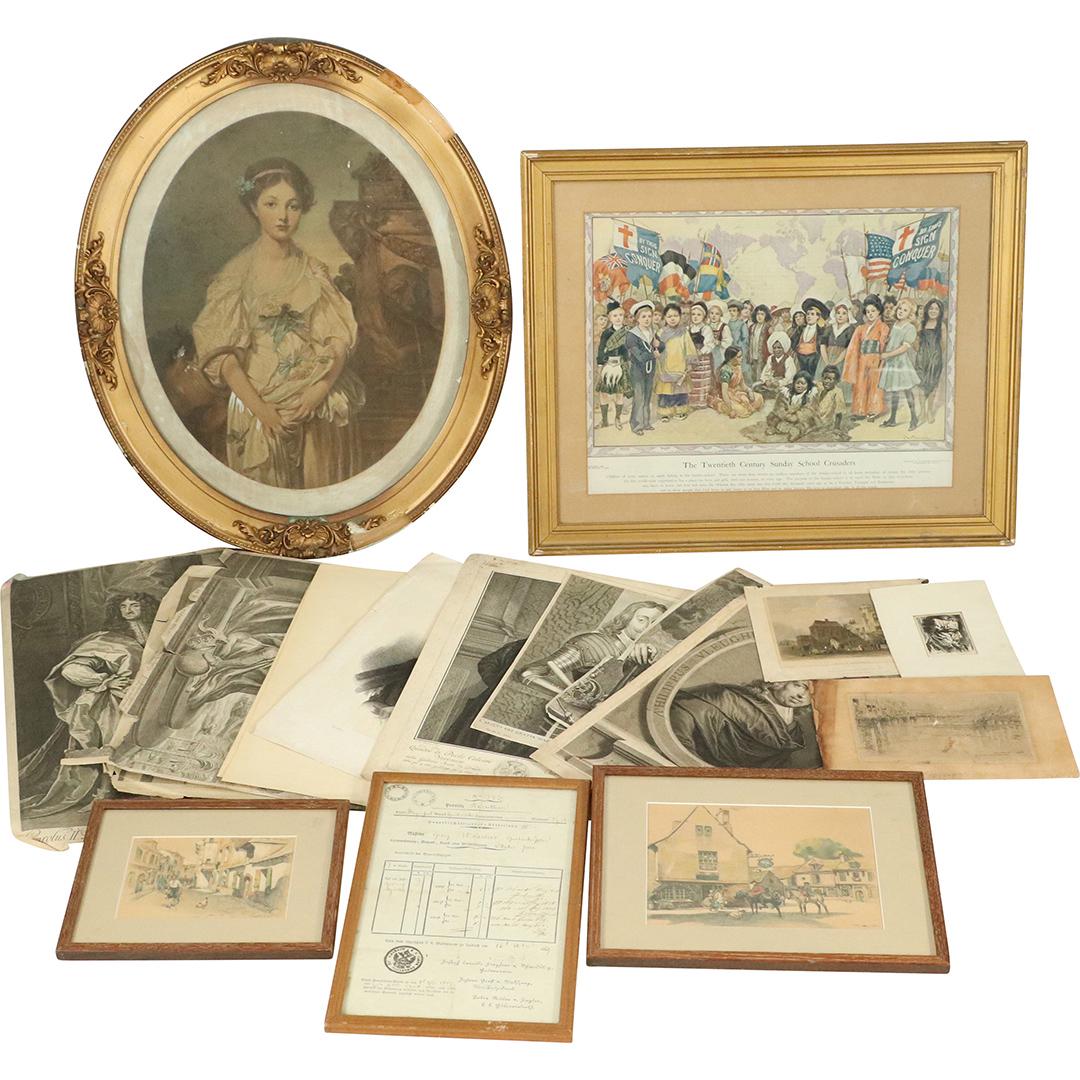 Group Lot of Assorted Antique Etchings and Engravings (1 of 17)