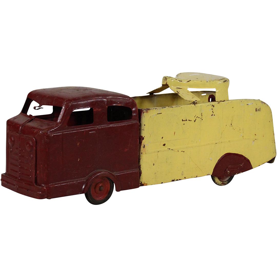 Vintage Pressed Steel Ride-On Toy Truck: Vintage Pressed Steel Ride-On Toy Truck.