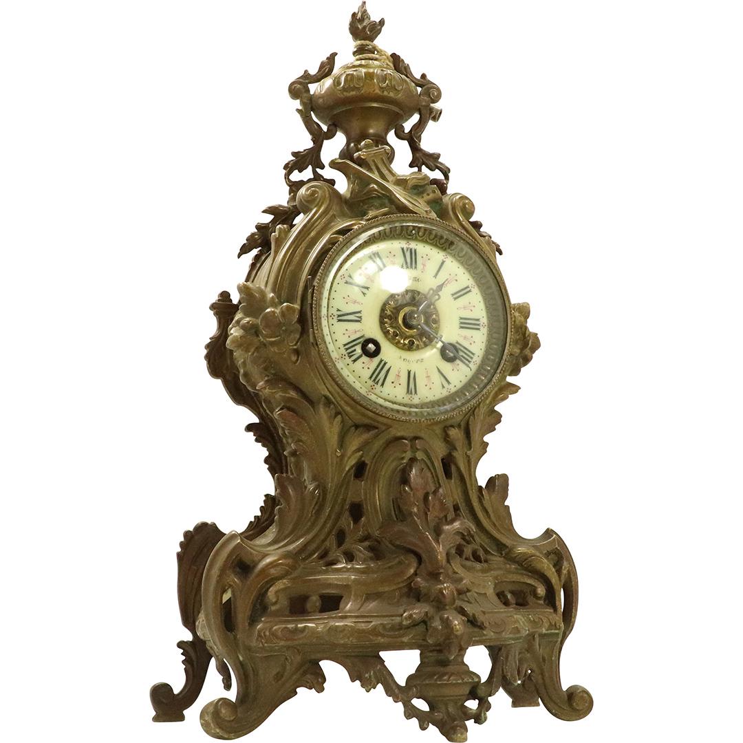 French Louis XV Bronze Mantle Clock Bezze Anyers (1 of 13)