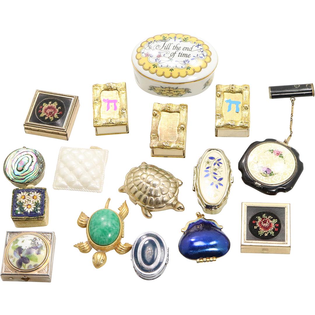 16 Assorted Vanity Pill Boxes, Trinket Boxes - Variety (1 of 9)