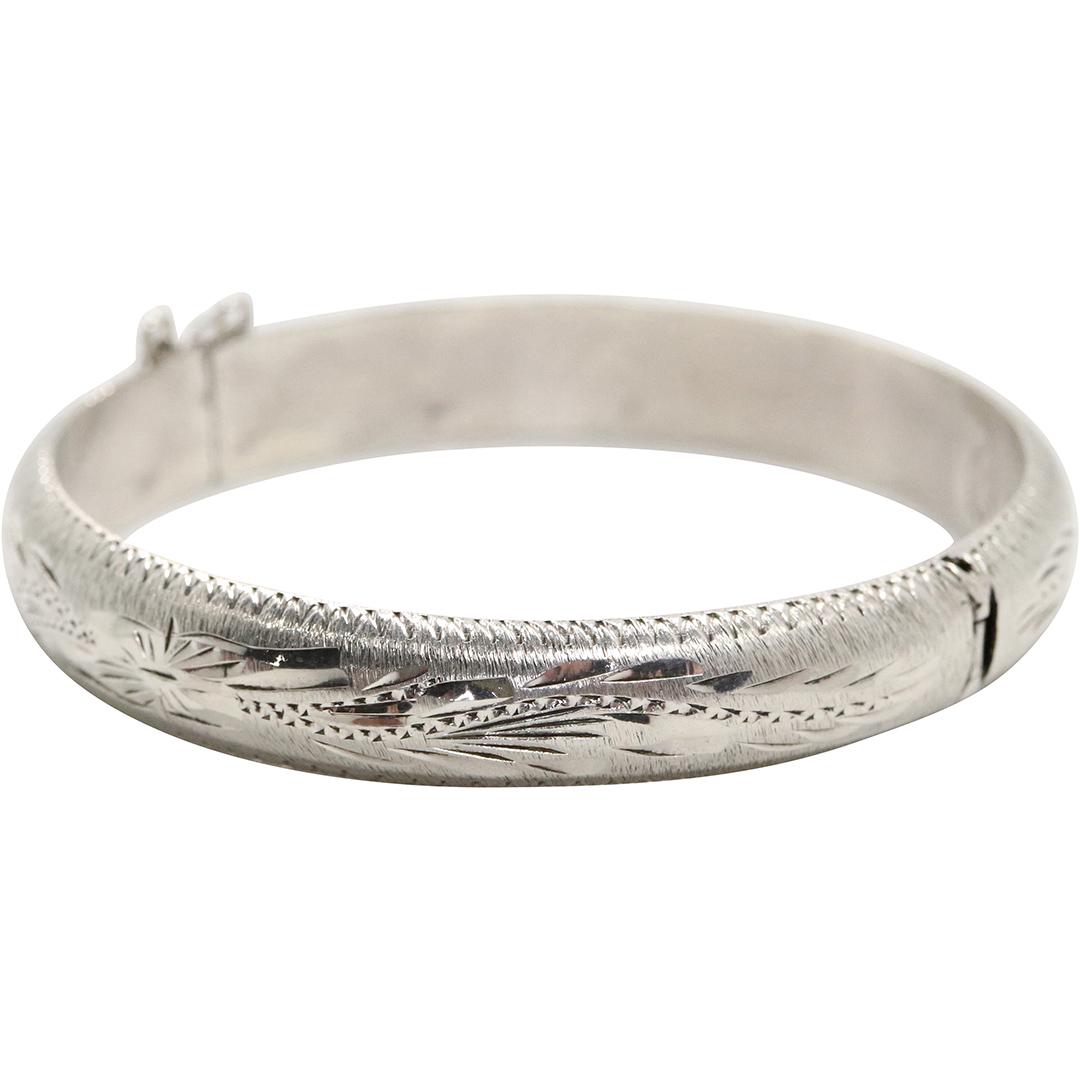 Mexico .925 Sterling ECHO EH Etched Bangle Bracelet (1 of 5)