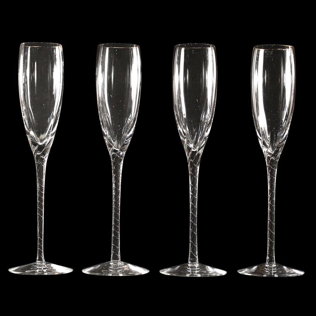 [4] Four LENOX Crystal Champagne Flute Glasses (1 of 7)