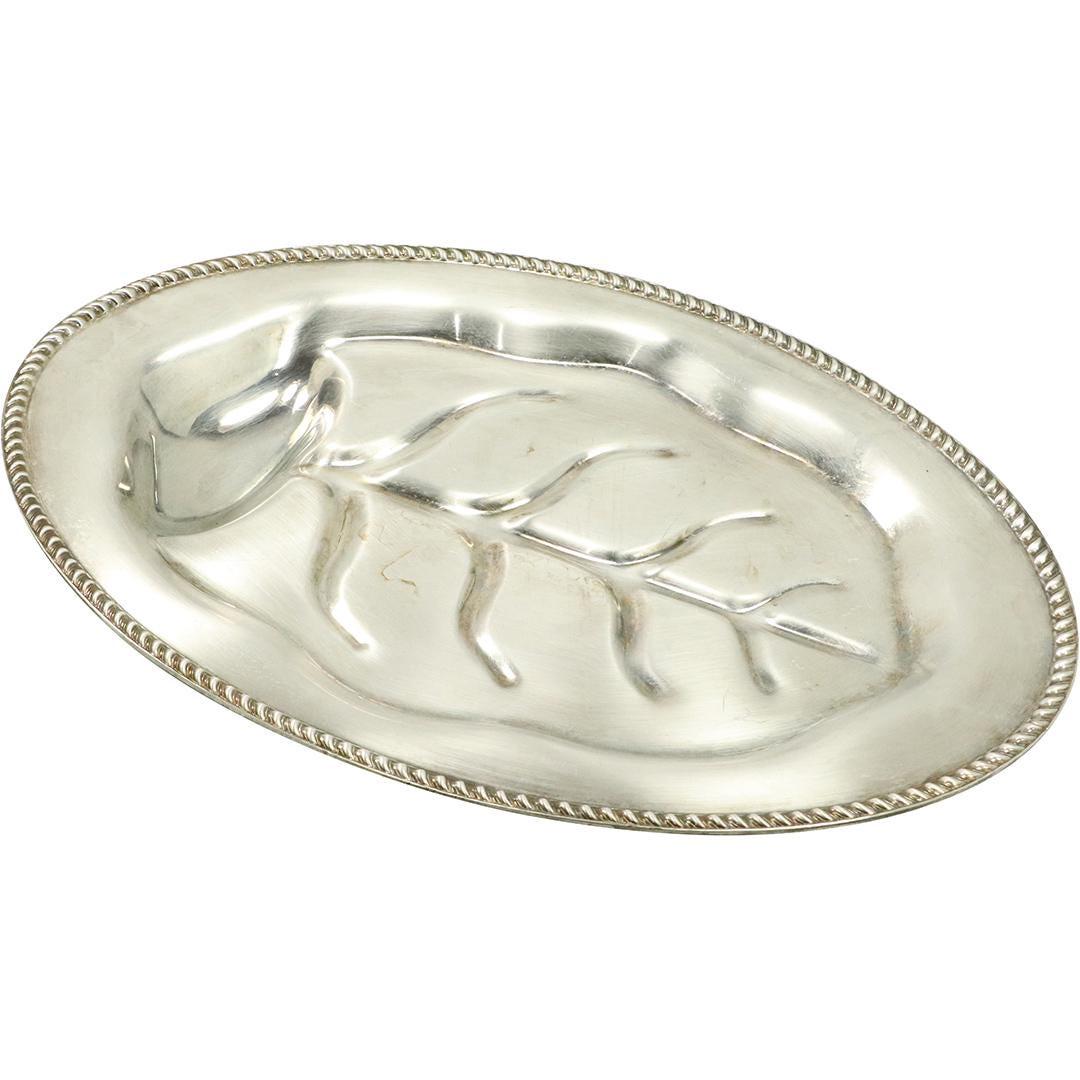 Vintage Silver Plate Footed Steak Tray Platter (1 of 7)