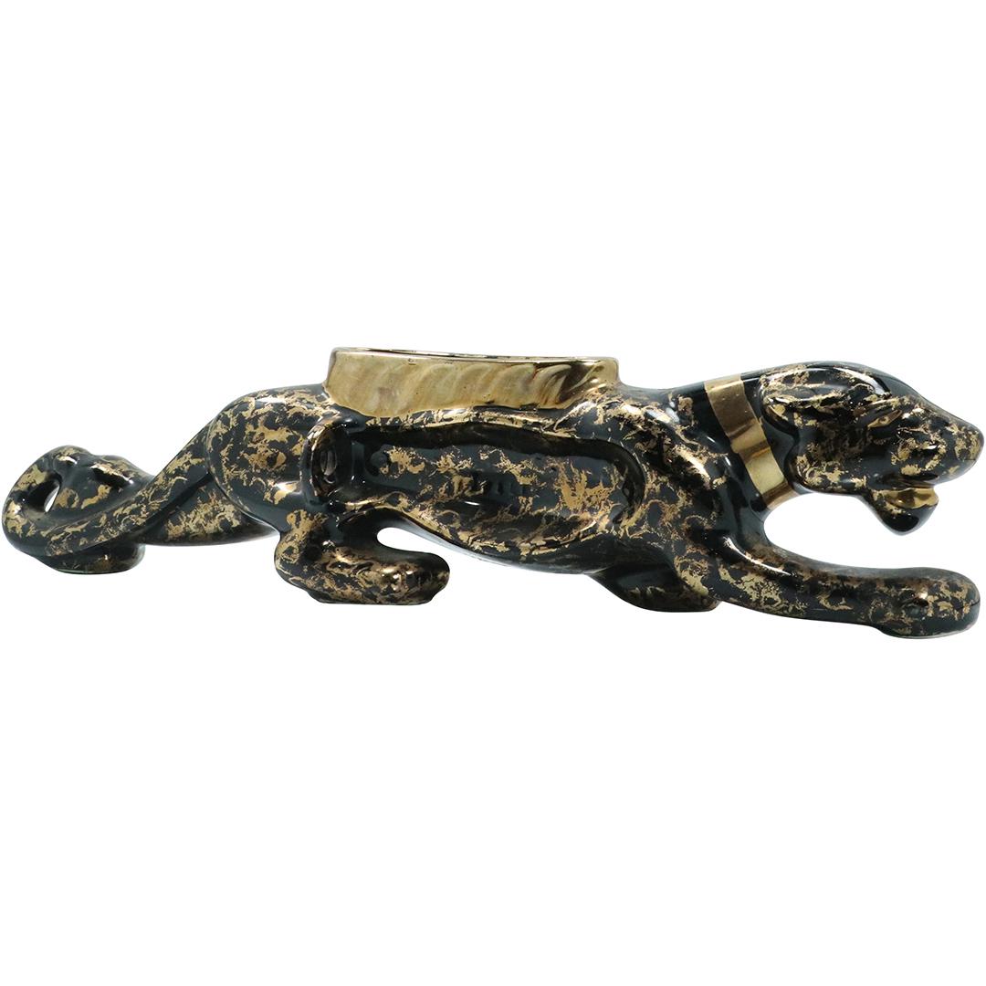 Mid Century Black Ceramic 21" Stalking Panther / Jaguar (1 of 7)