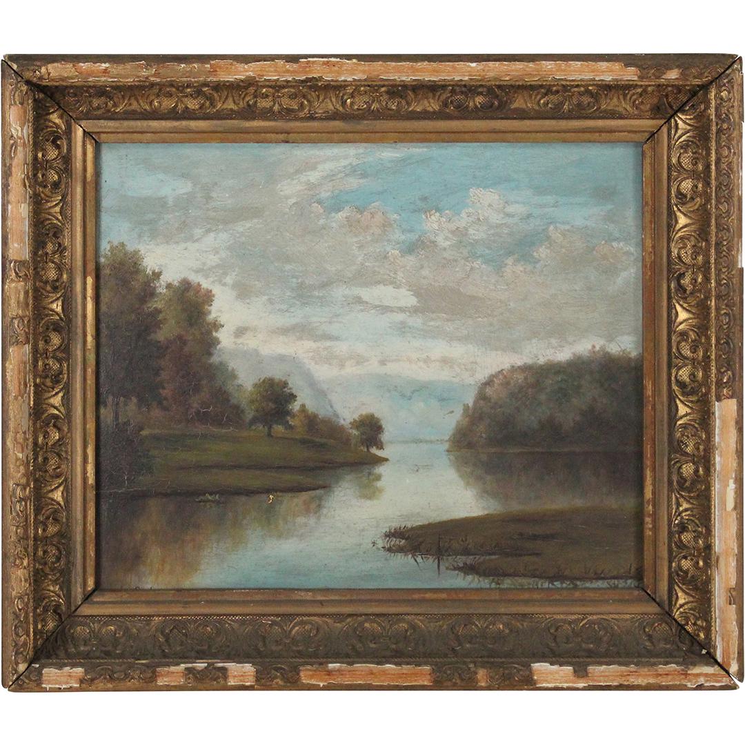 L Blake 1893, Oil/b Hudson River New York Oil Painting (1 of 8)