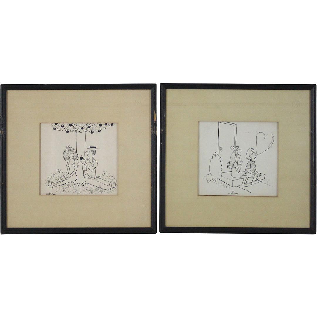 Sam Cobean, New Yorker Cartoonist, [2] Ink Prints (1 of 8)