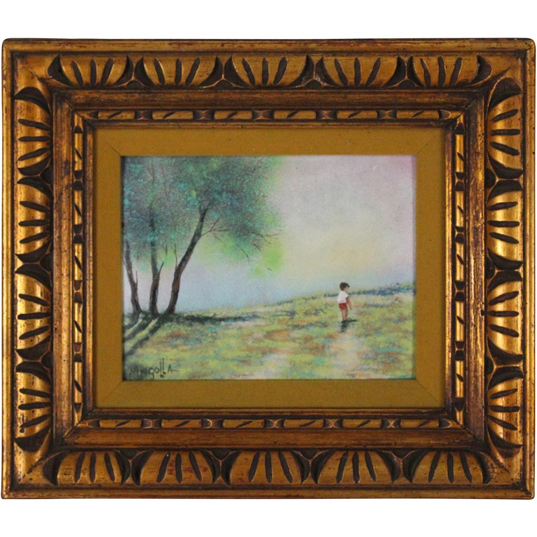 Dominic Mingolla, Enamel on Copper Young Boy in Field (1 of 7)
