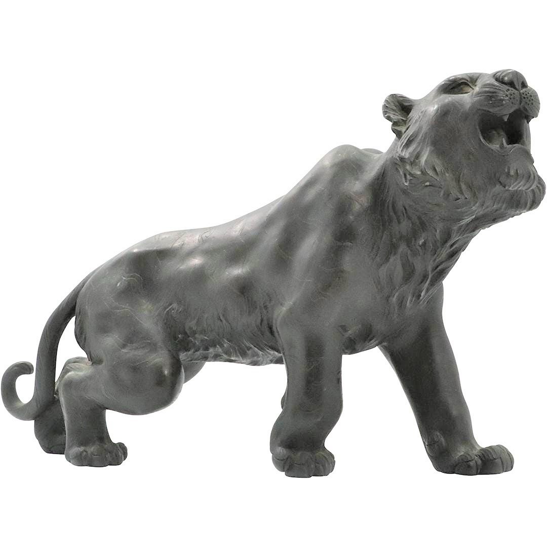 Signed 19th C. Japanese Bronze Tiger Figure Sculpture (1 of 7)