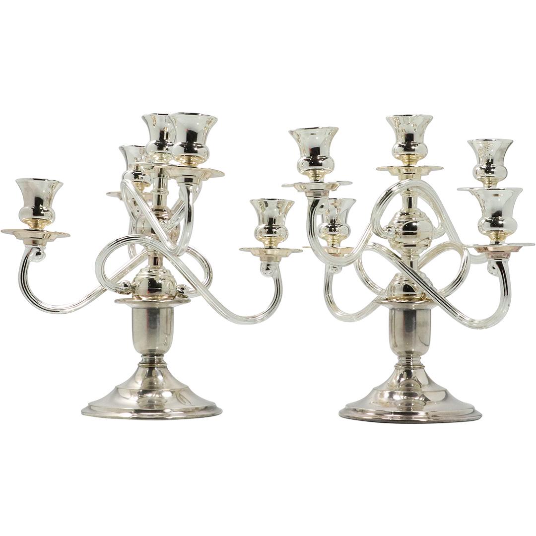 Pair GORHAM Silver Soldered 5-Light Candelabrums (1 of 8)
