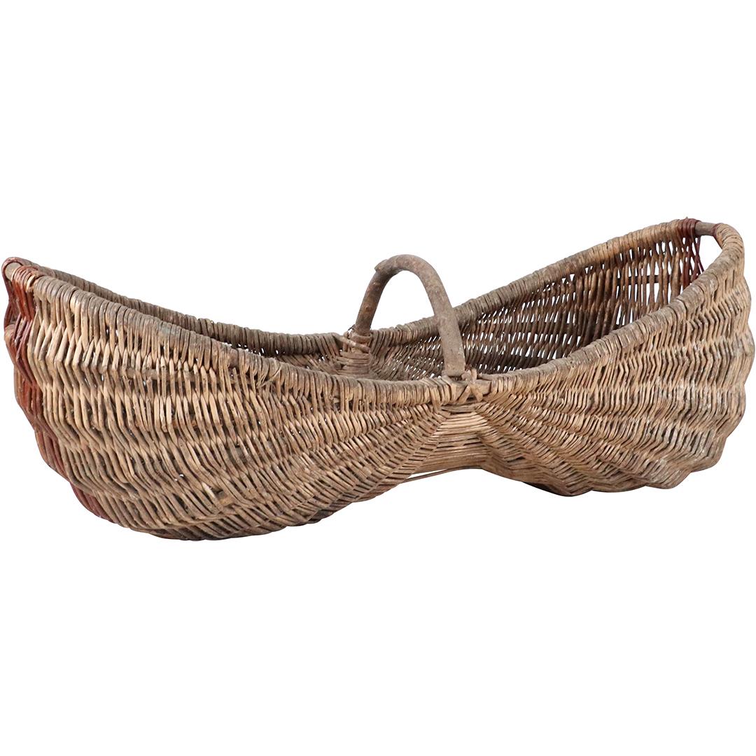Antique French Hand Woven Harvest Basket (1 of 9)
