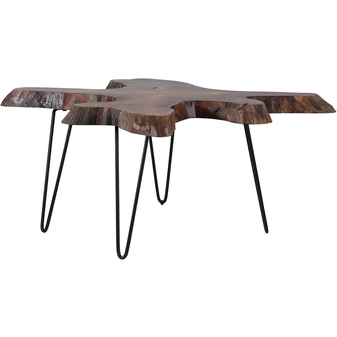 Organic Slab Wood Coffee Table with Iron Hair Pin Legs (1 of 8)