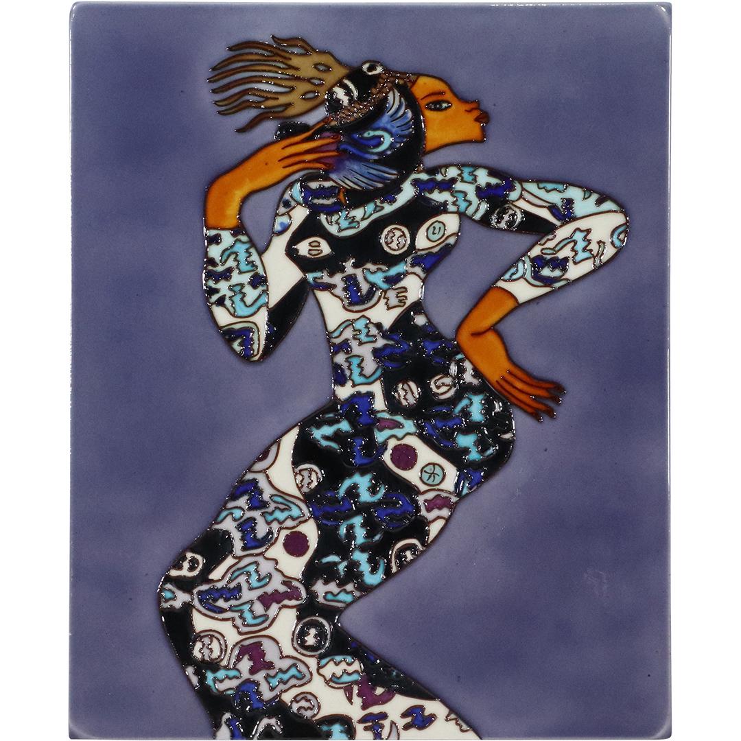 Charles Bibbs(Afro-American); Rare Glazed Tile (1 of 8)