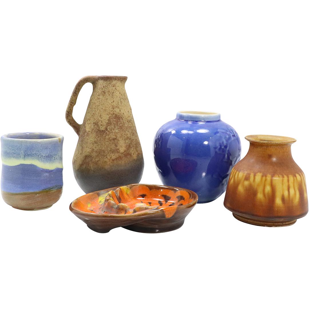 [5] Assorted Studio Art Pottery Vases, Bowl, Pitcher (1 of 11)