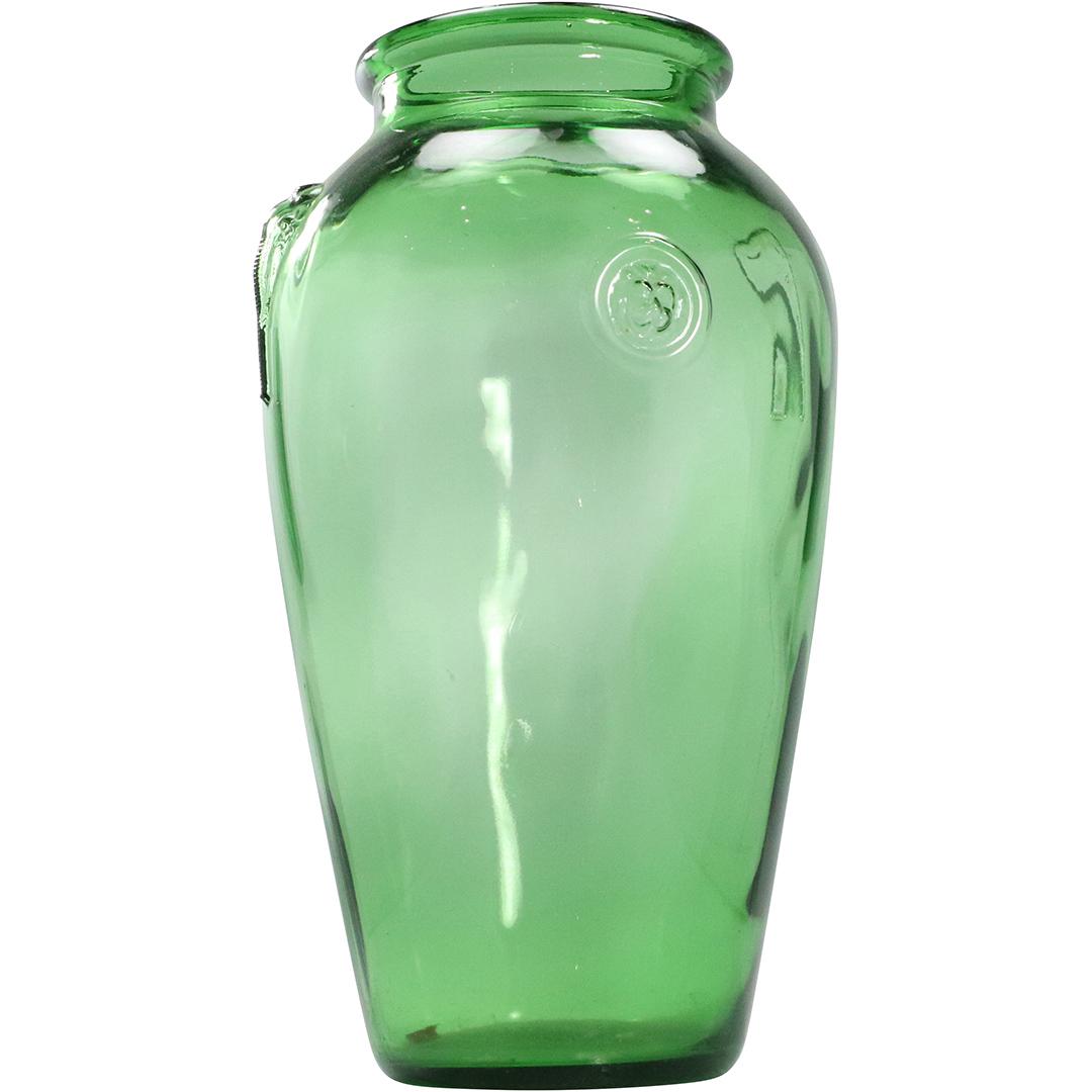 Unique Green Glass Vase with Embossed Amimal Head (1 of 6)