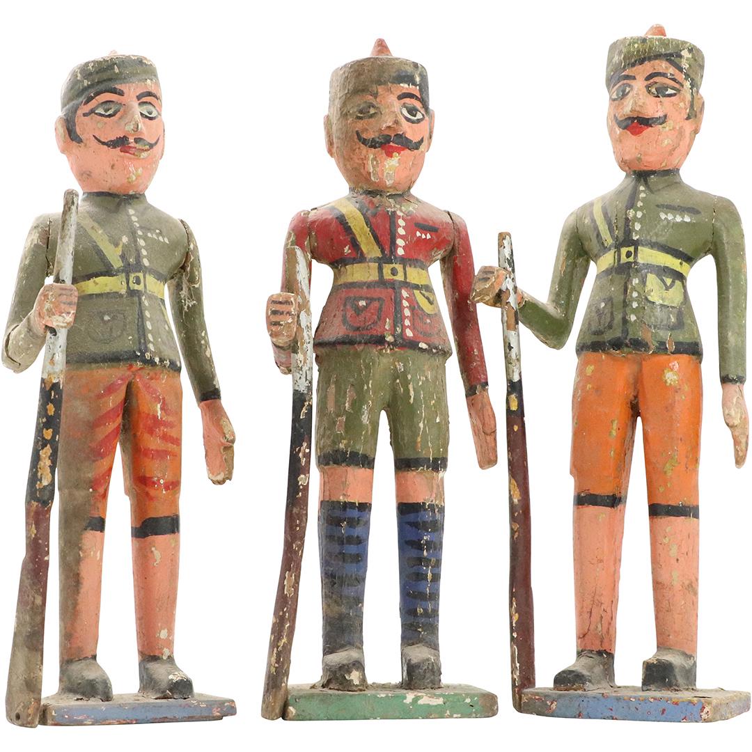 [3] Assorted Carved Wood Folk Art Military Soldiers (1 of 10)