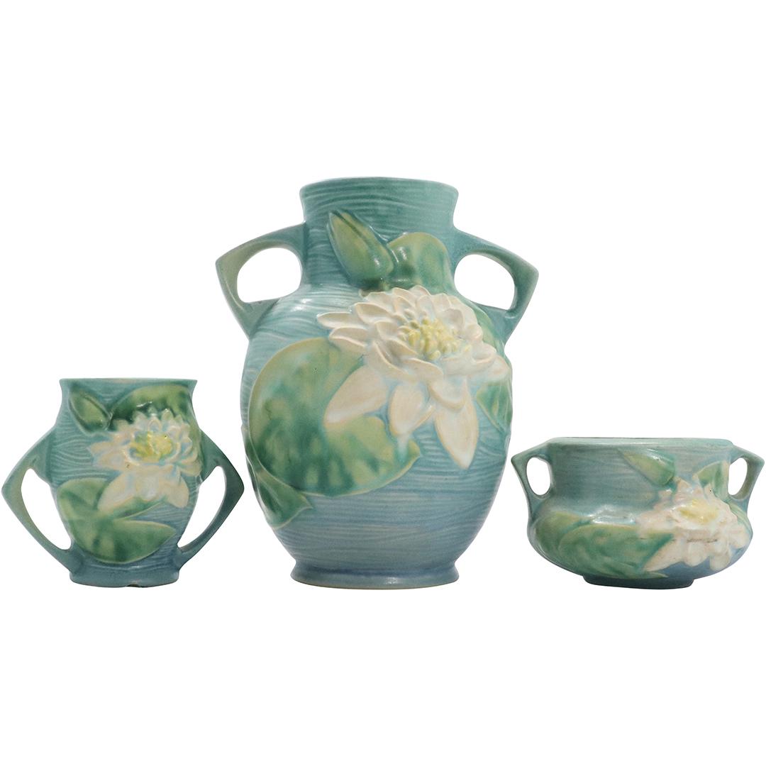 3 Assorted ROSEVILLE Art Pottery Vases Different Sizes (1 of 8)