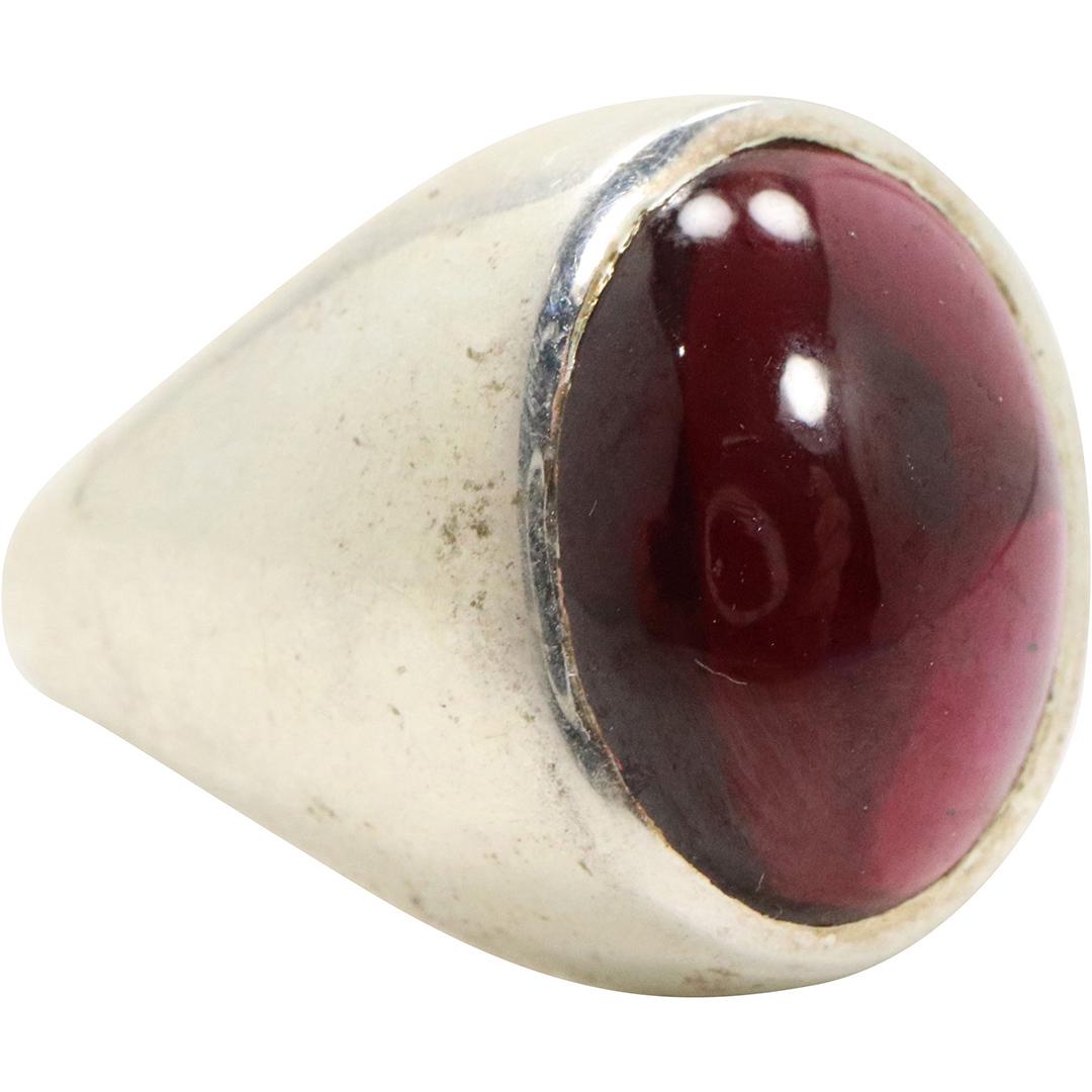 Men's Large Amethyst Sterling Silver Ring Size 9 (1 of 4)