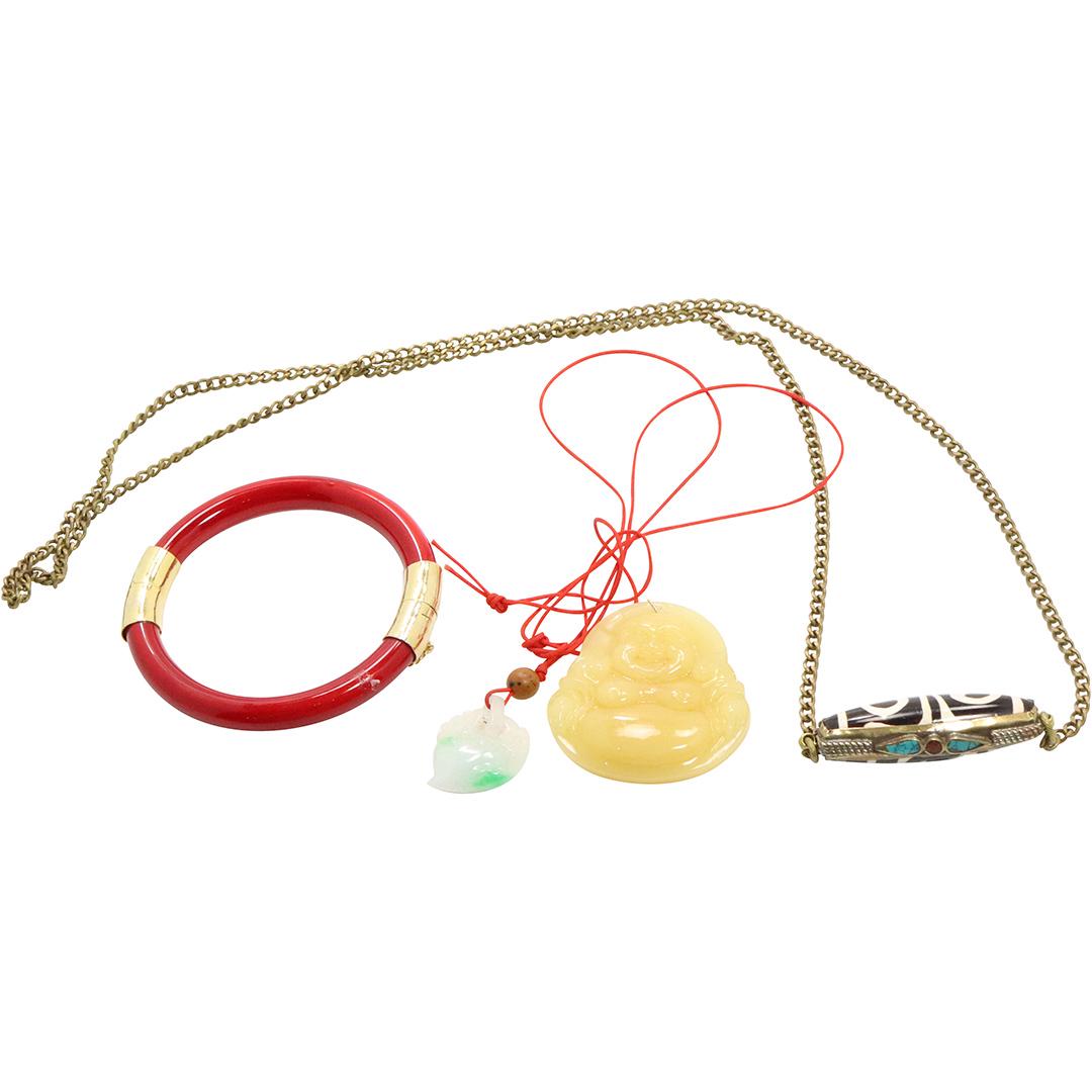 4 Assorted Tribal Bead with Turquoise, Buddha Pendant (1 of 9)