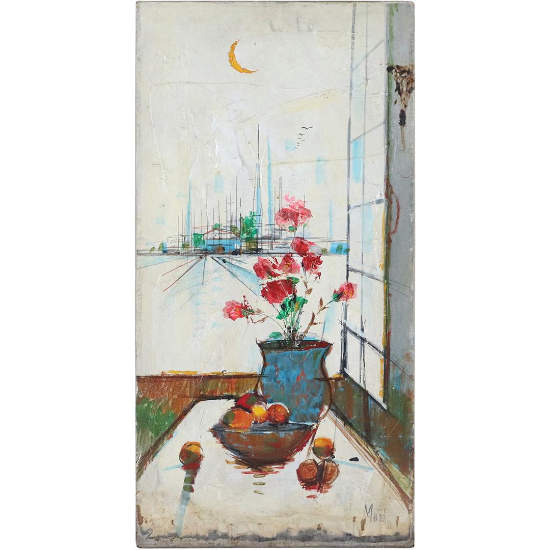 MURET, 1950s Mid Century Modern Still Life Oil Painting (1 of 7)