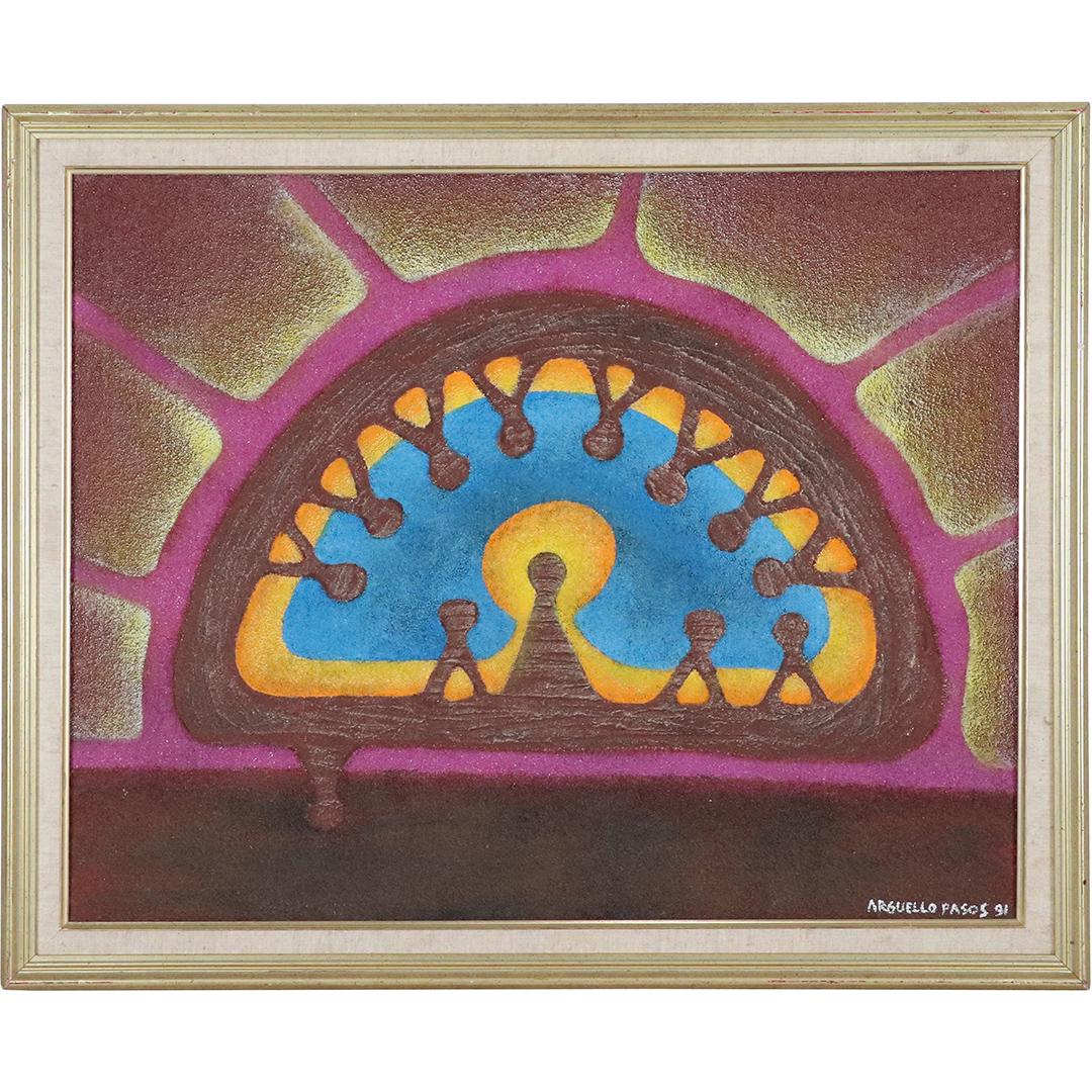 Arguello Pasos 1991 Mexico; Sand Oil Abstract Painting (1 of 7)